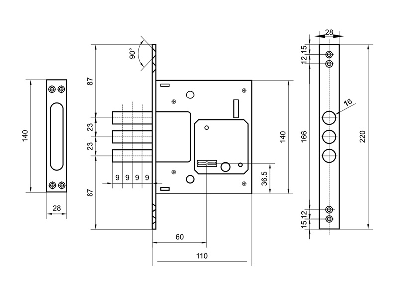 Замок врезной Palladium 0257L никель Замок врезной Palladium 0257L никель